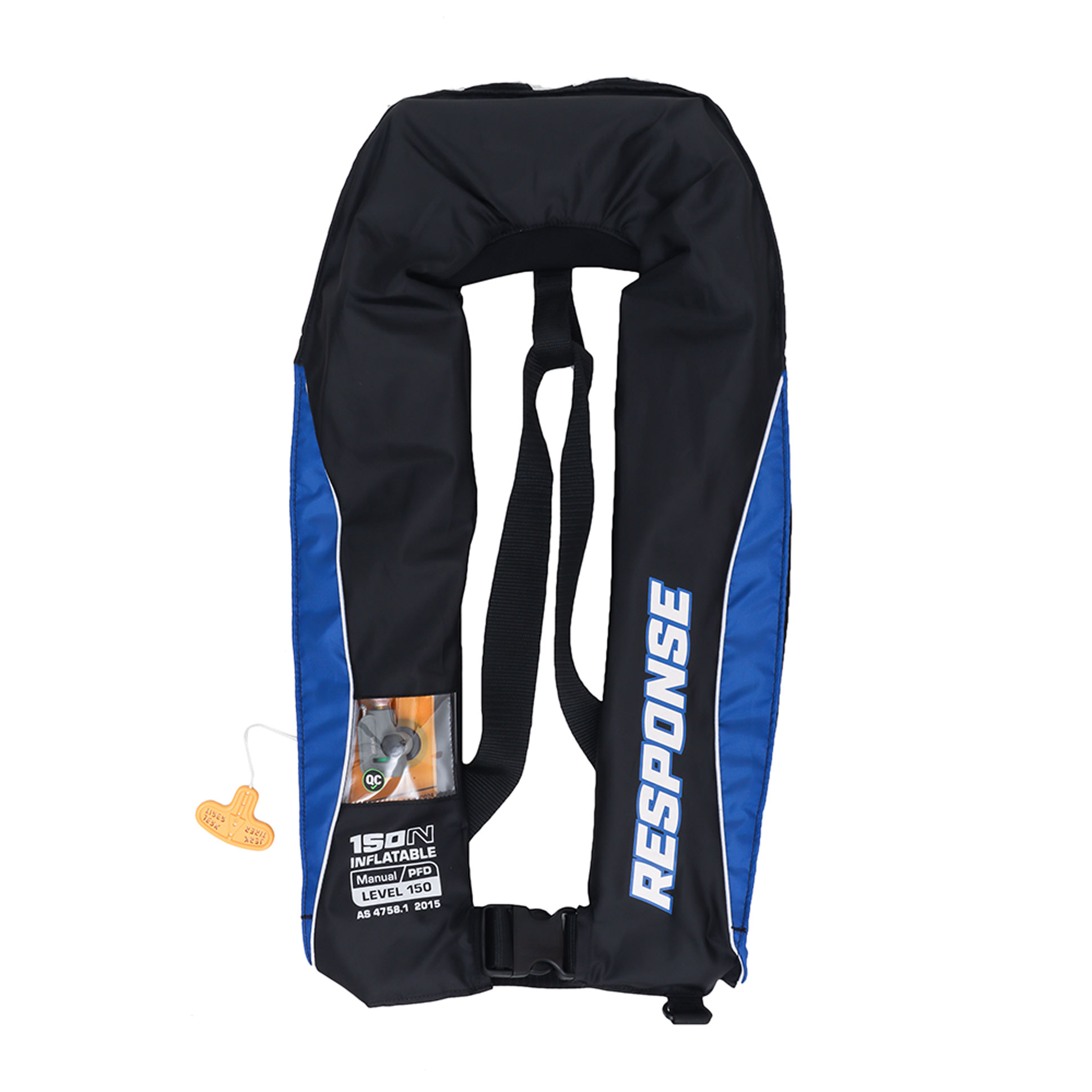 RESPONSE Level 150N Manual Inflatable Life Jacket Black/Blue
