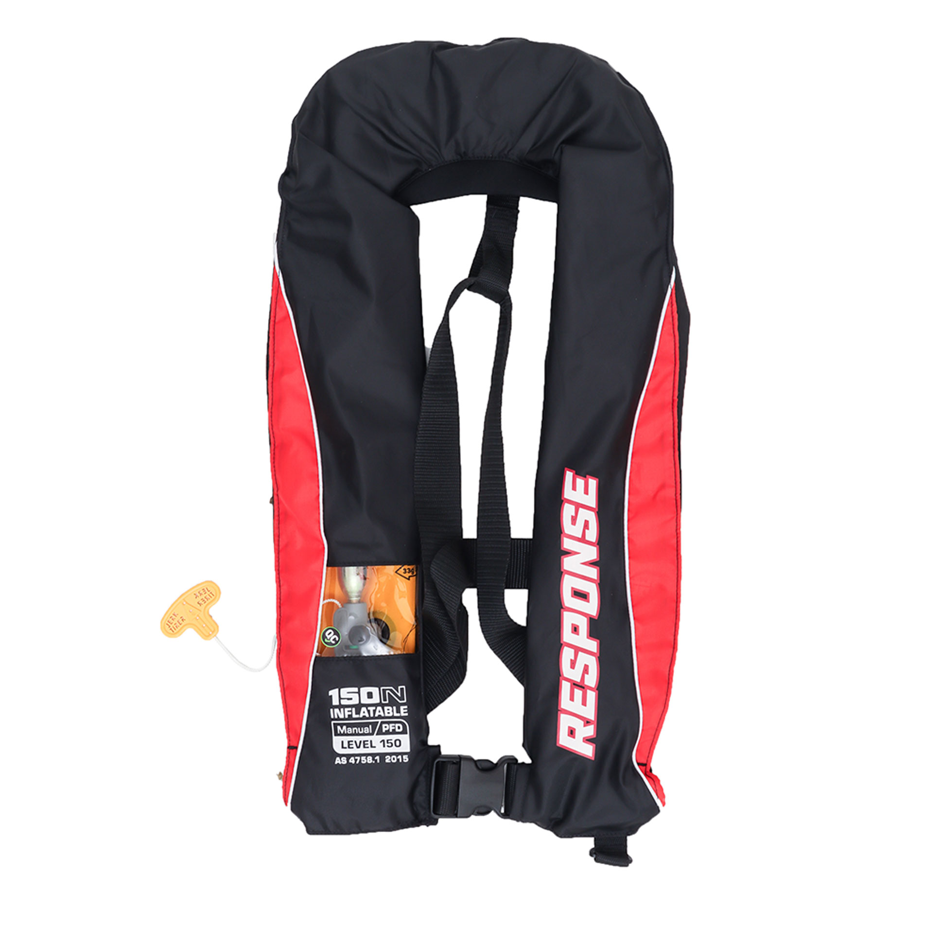 RESPONSE Level 150N Manual Inflatable Life Jacket Black/Red