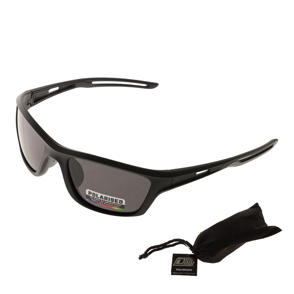 Pacific Polarised Spax Sunglasses Satin Black Frame Grey Lens