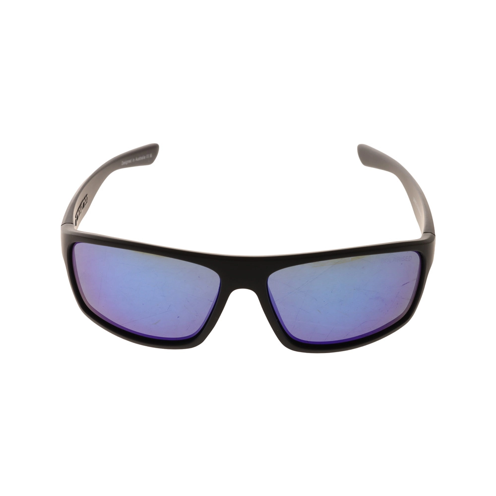 Dirty Dog Gonzo Polarised Sunglasses Satin Black Frame Grey/Blue Mirror Lens Dirty Dog Gonzo Polarised Sunglasses Satin Black Frame Grey/Blue Mirror Lens