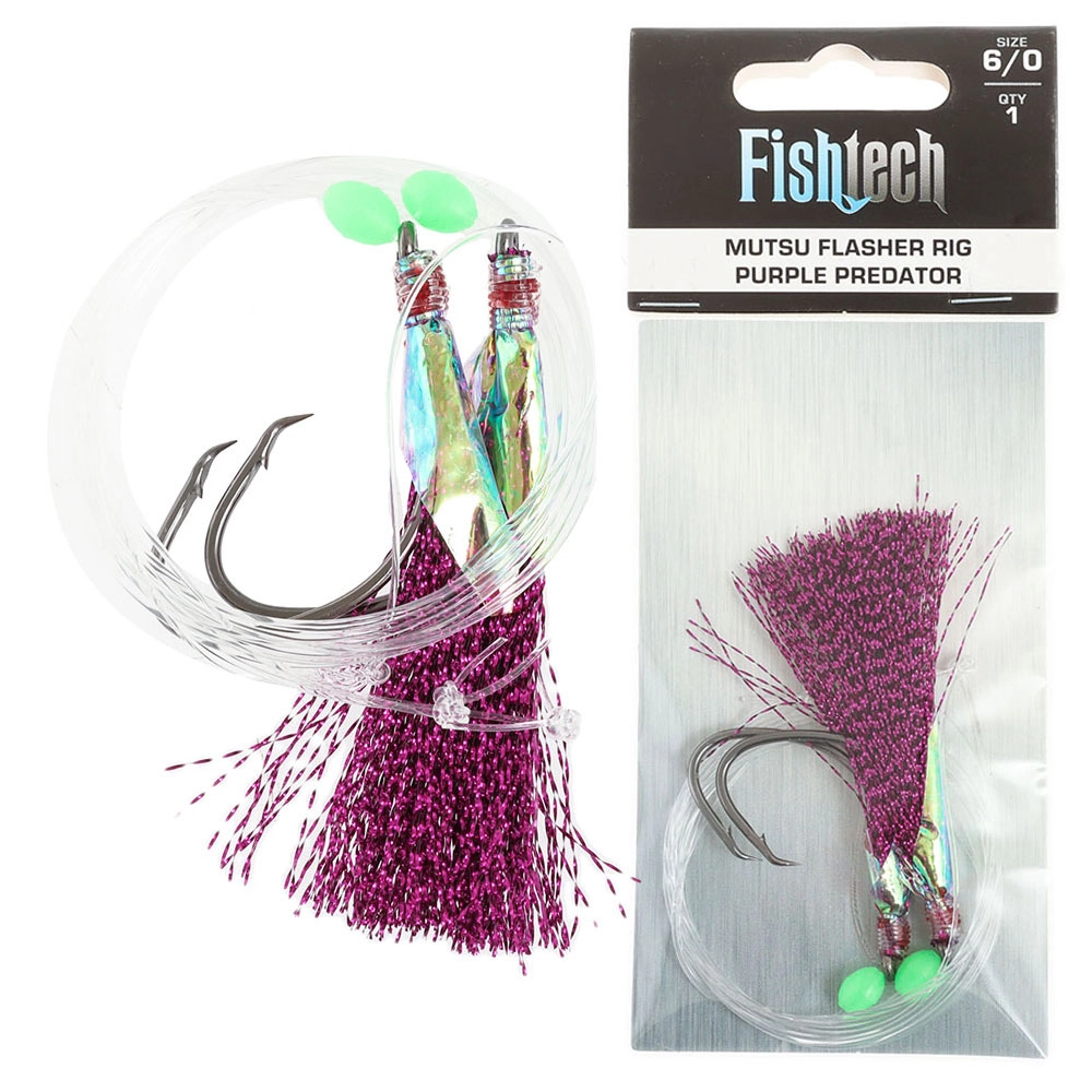 Fishtech Mutsu Economy Flasher Rig Purple Predator 6/0 Fishtech Mutsu Economy Flasher Rig Purple Predator 6/0