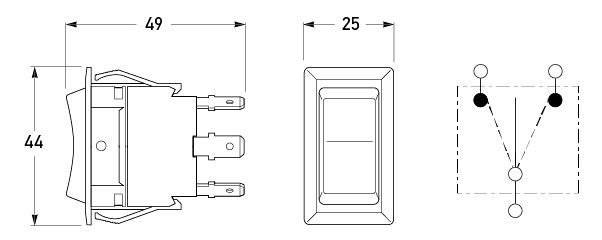 Hella Marine Rocker Switch On-Off-On