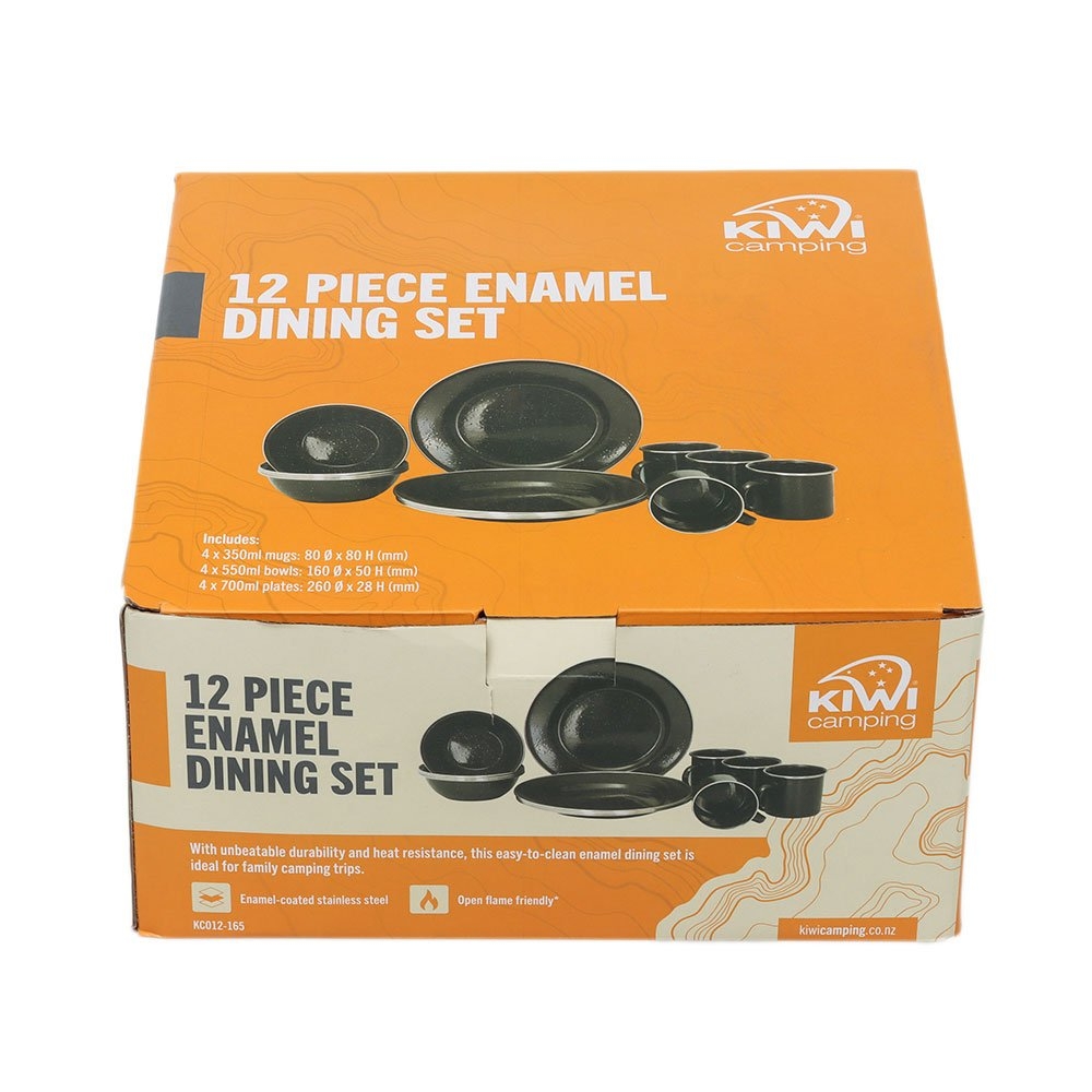 Kiwi Camping 12-Piece Enamel Dining Set