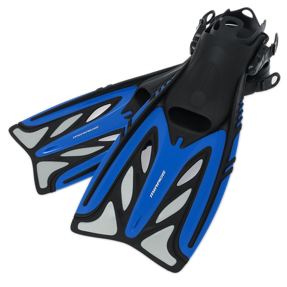 Mirage Phantom Adult Mask Snorkel and Fins Set Blue S/M US6-9