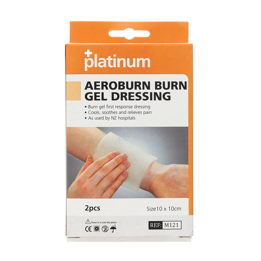 Platinum AeroBurn Antibacterial Cooling Burn Gel Dressings 10x10cm Qty 2 Platinum AeroBurn Antibacterial Cooling Burn Gel Dressings 10x10cm Qty 2