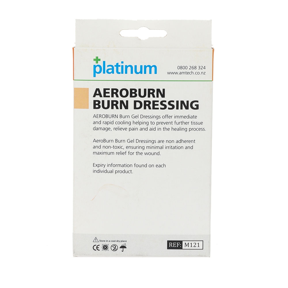 Platinum AeroBurn Antibacterial Cooling Burn Gel Dressings 10x10cm Qty 2