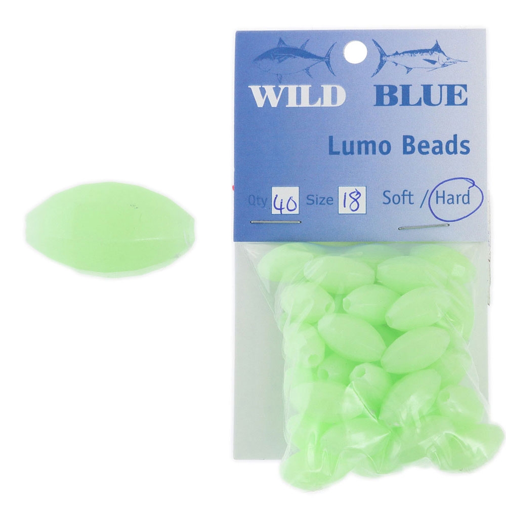 Wild Blue Tackle Lumo Beads Green 18mm Qty 40