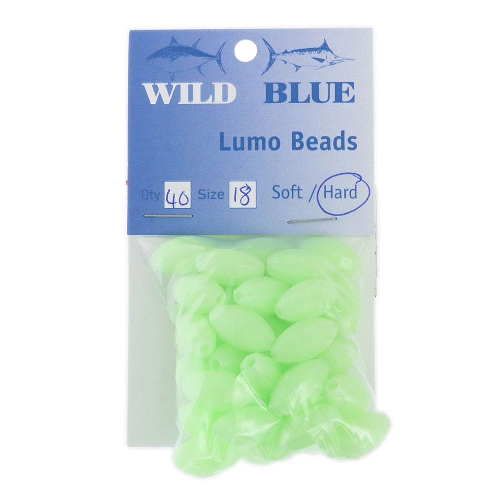 Wild Blue Tackle Lumo Beads Green 18mm Qty 40