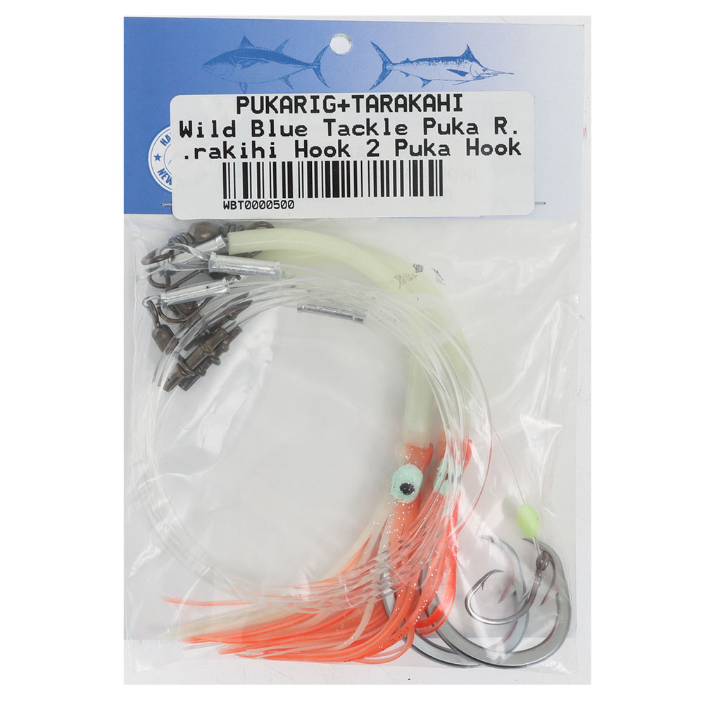 Wild Blue Tackle Puka Rig - 1 Tarakihi Hook 2 Puka Hook