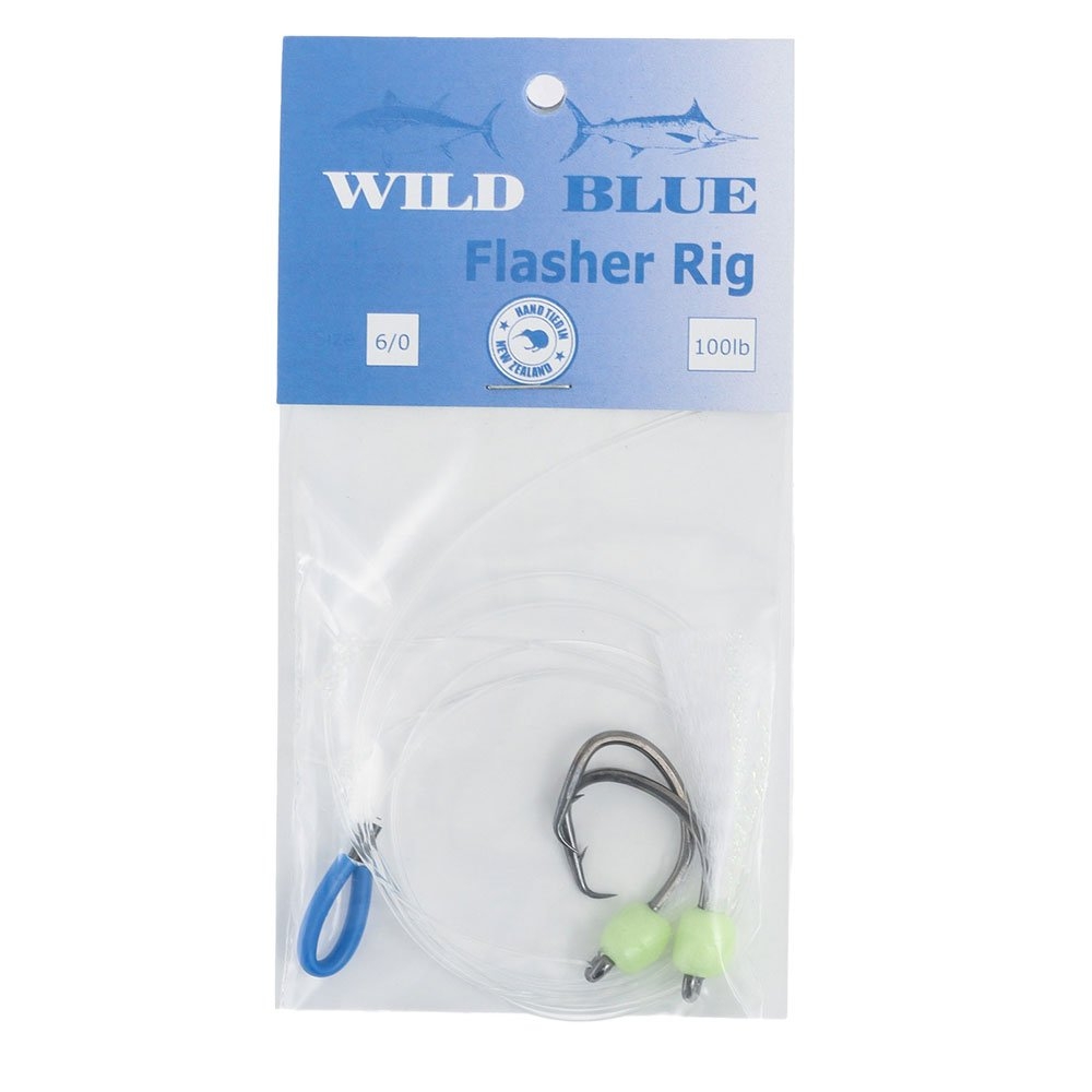 Wild Blue Tackle Flasher Rig 6/0 White Pearl