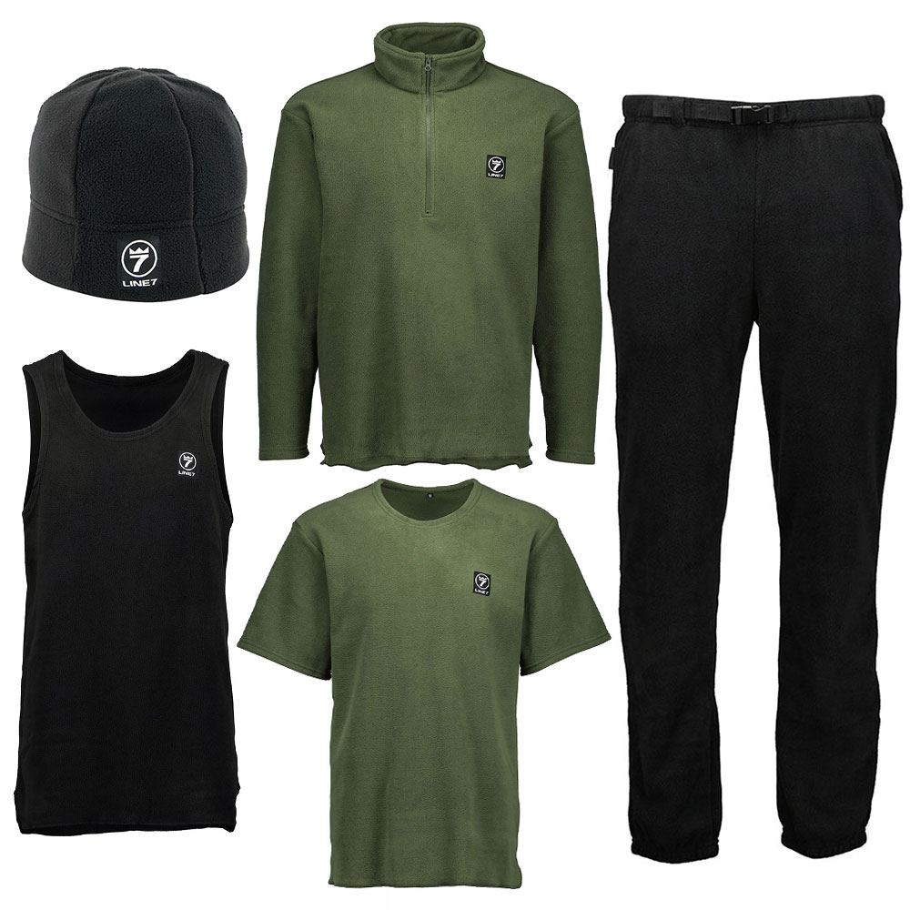 Line 7 Mens 5 Piece Fleece Clothing Pack Black/Green Large