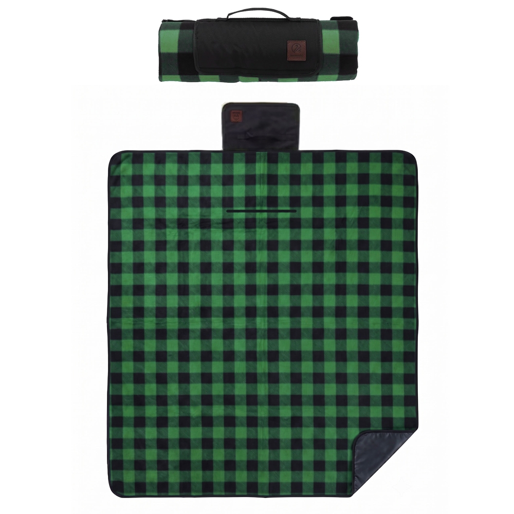 Swanndri Fleece Picnic Blanket V2 Olive/Black Check