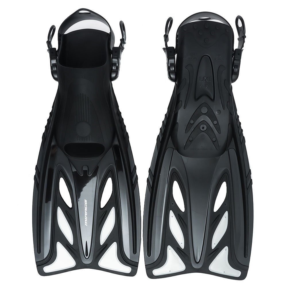 Mirage FSet54 Infinity Adult Dive Mask Snorkel and Fin Set Black S-M / US6-9