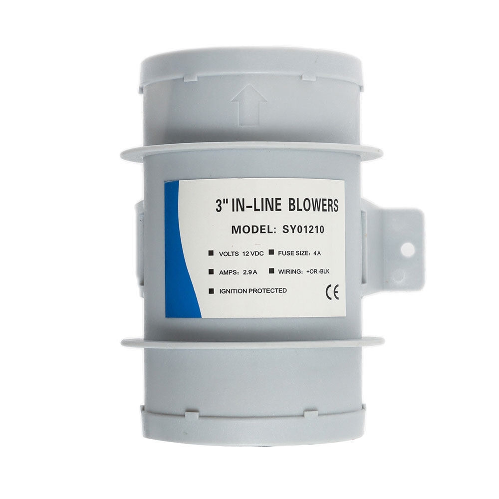 In-Line Bilge Blower 80mm 120CFM 12V