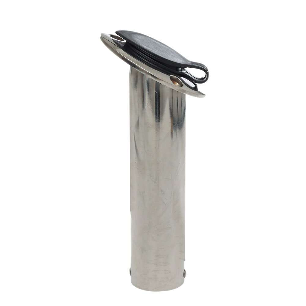 Flush Mount 316 Stainless Rod Holder with Cap 23cm 30-Degree