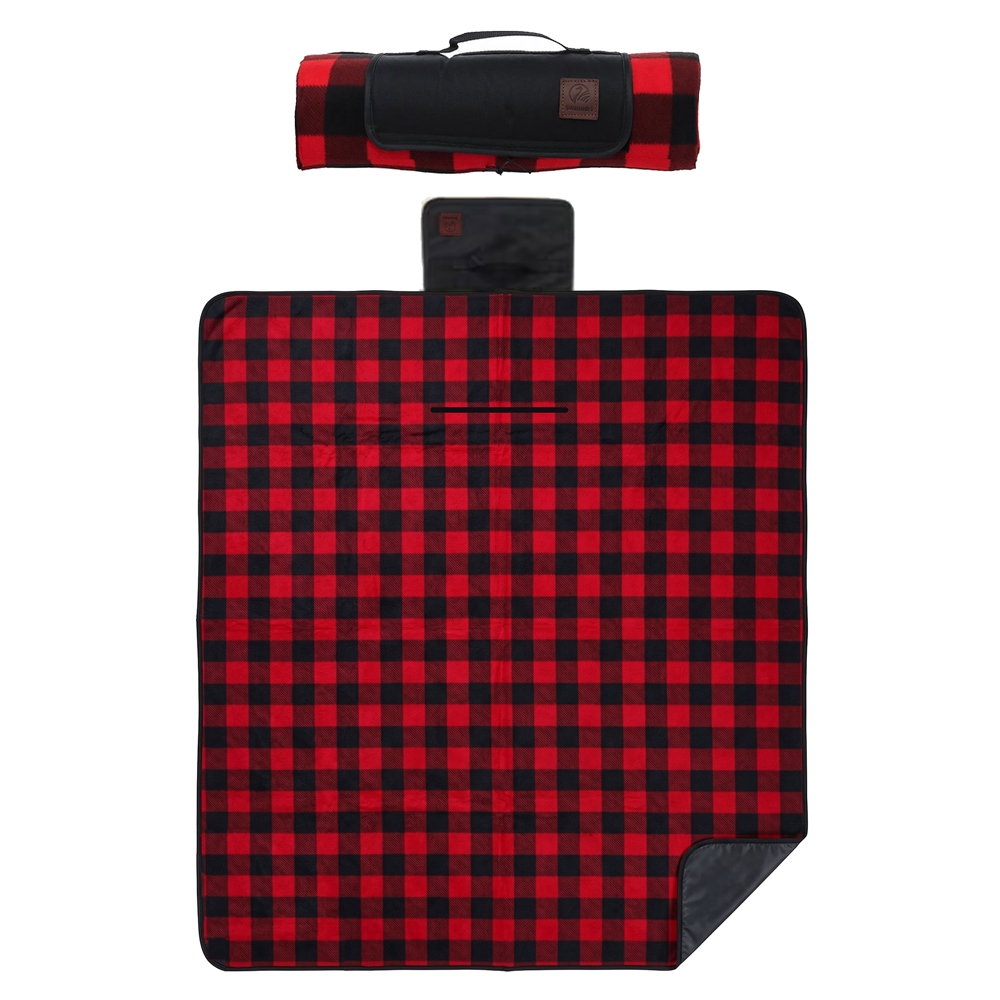 Swanndri Fleece Picnic Blanket V2 Red/Black Check