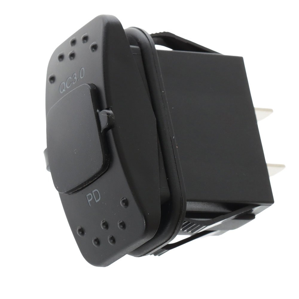 Dual USB-A & USB-C Rocker Switch Charger 12/24V - Fast Charge
