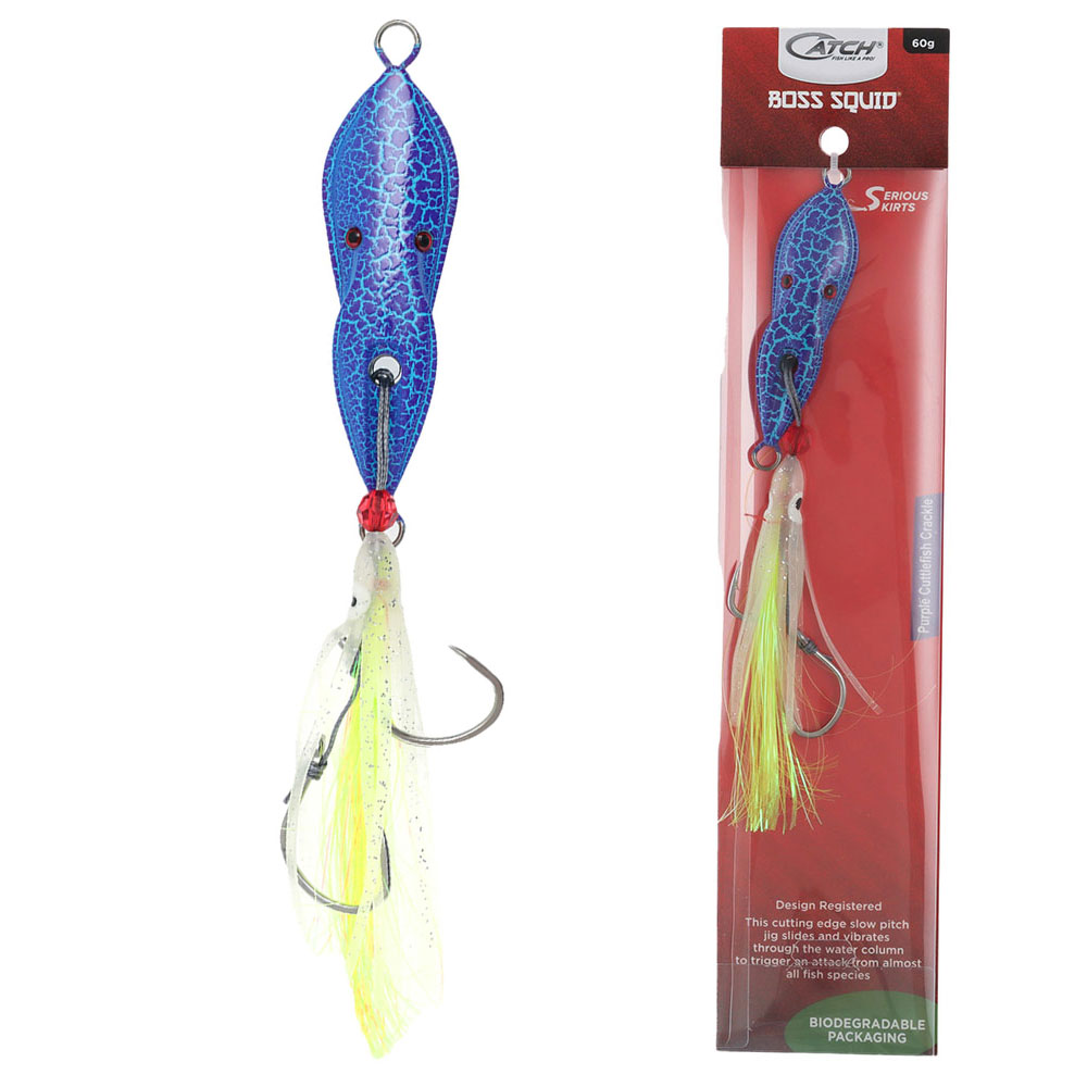 Catch Boss Squid Inchiku Jig 60g Purple Cuttlefish Crackle