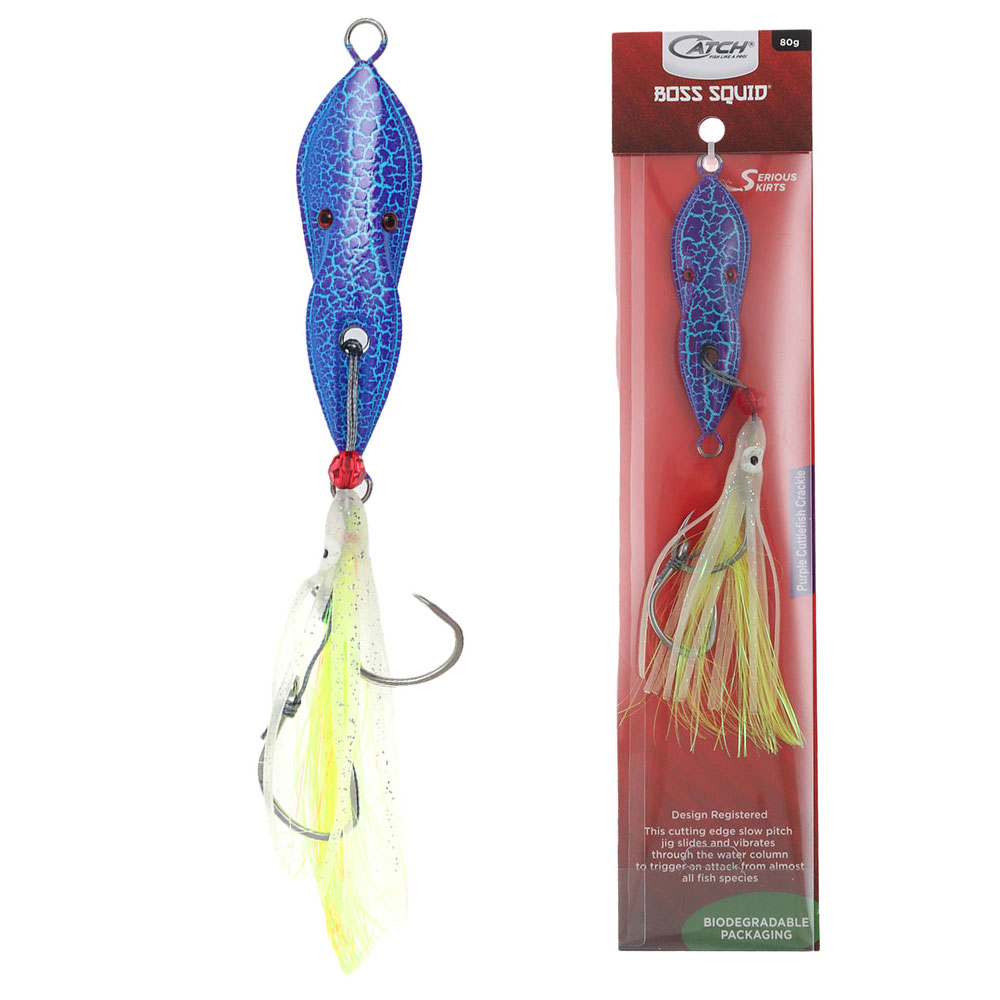 Catch Boss Squid Inchiku Jig 80g Purple Cuttlefish Crackle