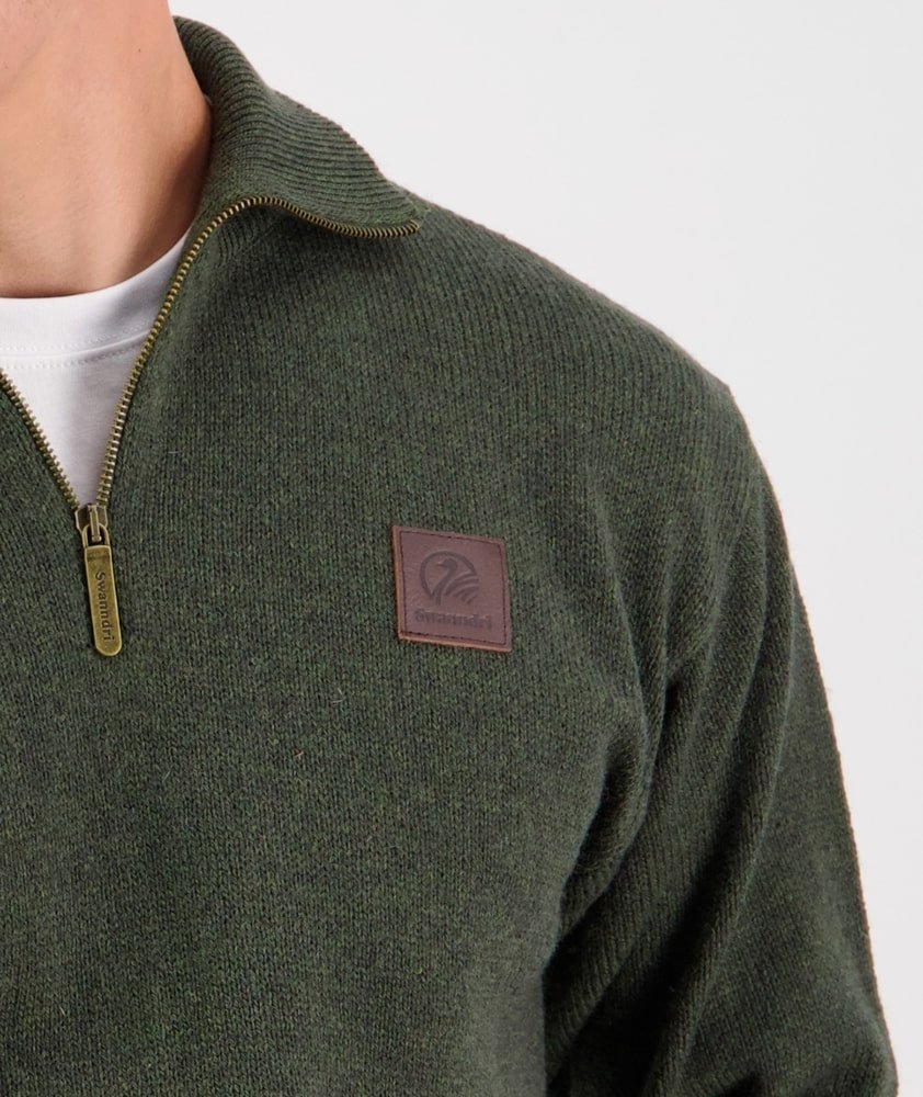 Swanndri Mens Mariner Wool Zip Neck Jersey