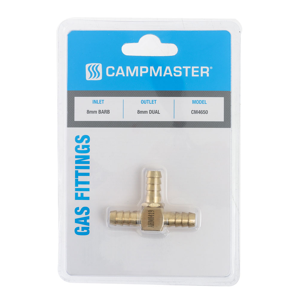 Campmaster Brass Tee Junction Tailpiece 8mm