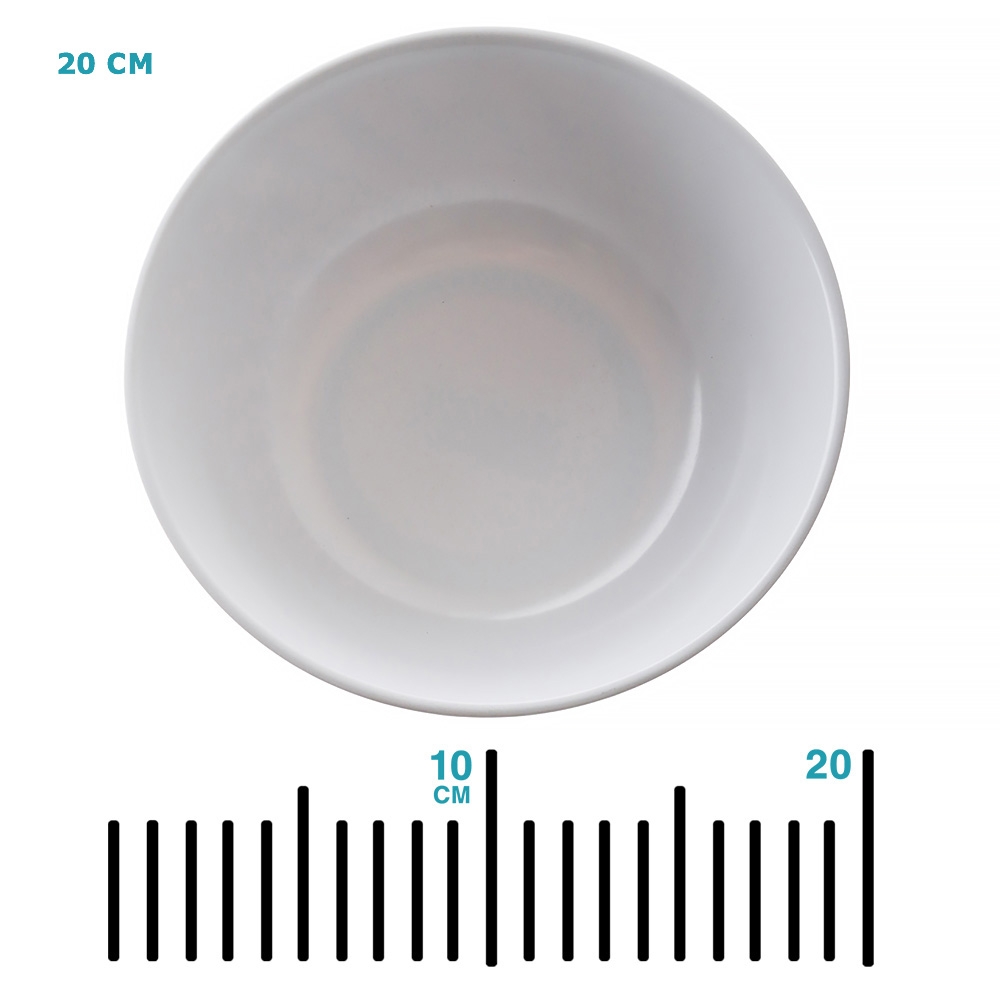 Shatter-Resistant Melamine Dinner Bowl White 20x7.7
