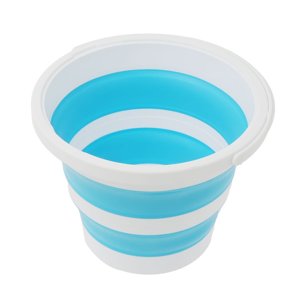 Collapsible Bucket with Lid 10L Blue