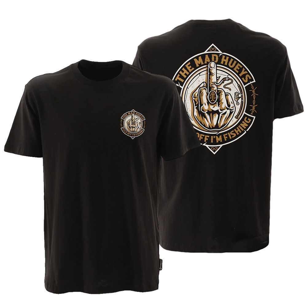 The Mad Hueys Fk Off Fish On Mens T-Shirt Black S