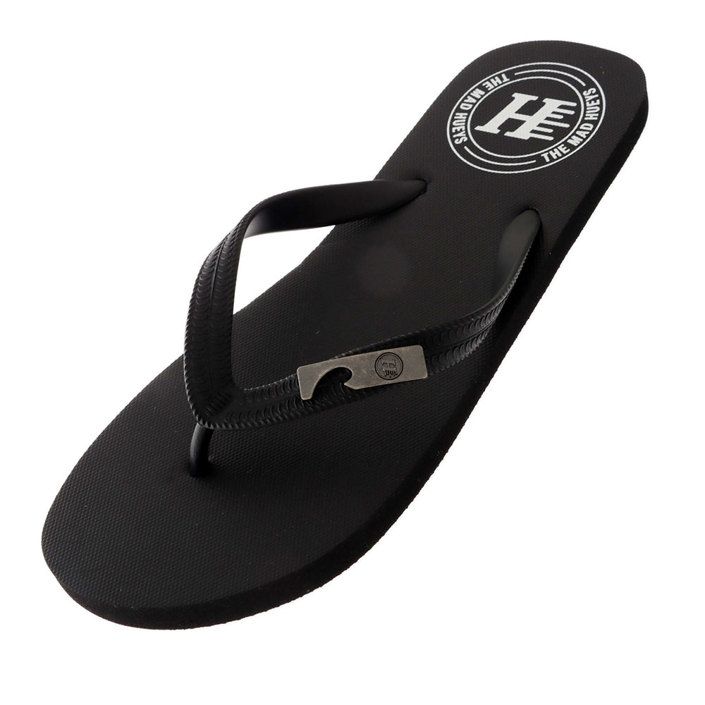 The Mad Hueys Bottle Opener Jandals Black US8