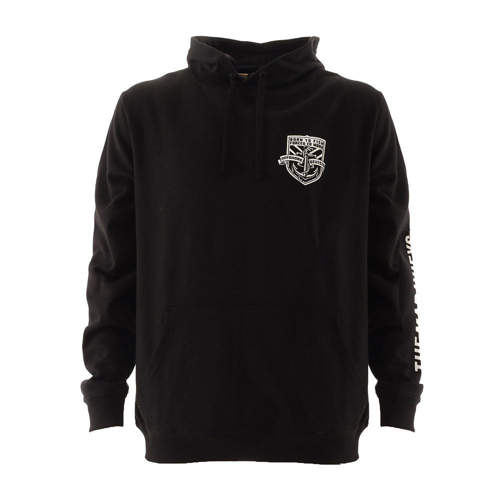 The Mad Hueys League Anchor Mens Pullover Fleece Hoodie Black XL