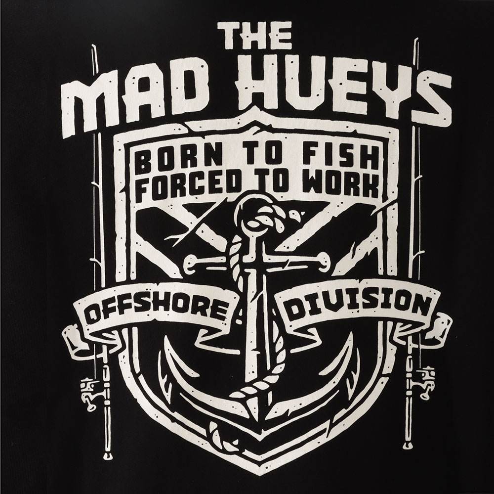 The Mad Hueys League Anchor Mens Pullover Fleece Hoodie Black M