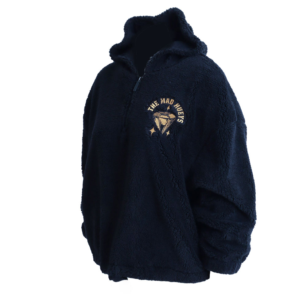 The Mad Hueys Close To The Chest Women's Quarter Zip Hoodie Black L