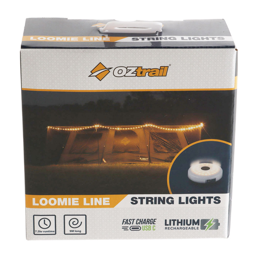 OZtrail Loomie Line Camping String Lights 9m