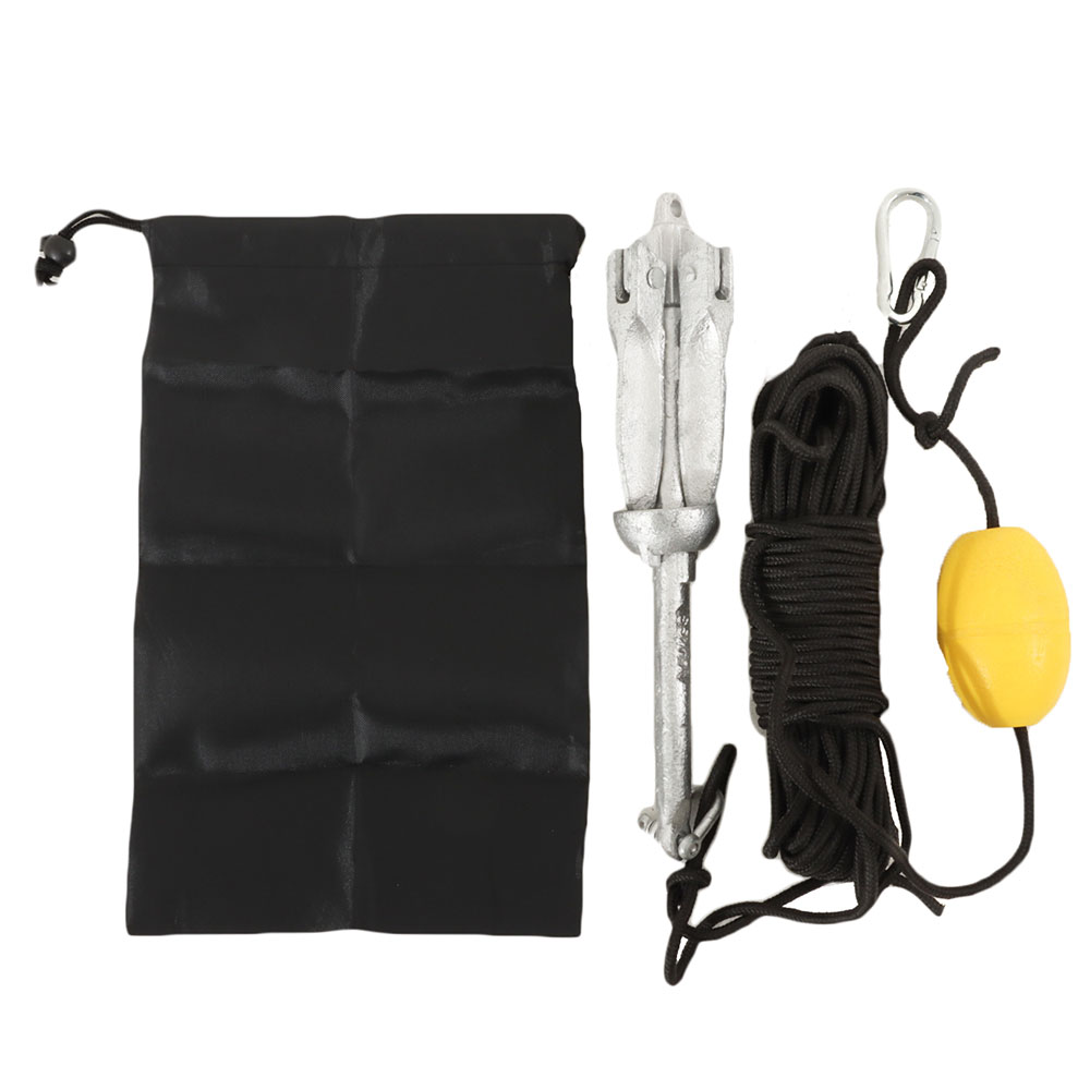 Galvanised Folding Grapnel Anchor Pack 1.4kg with 20m Rope