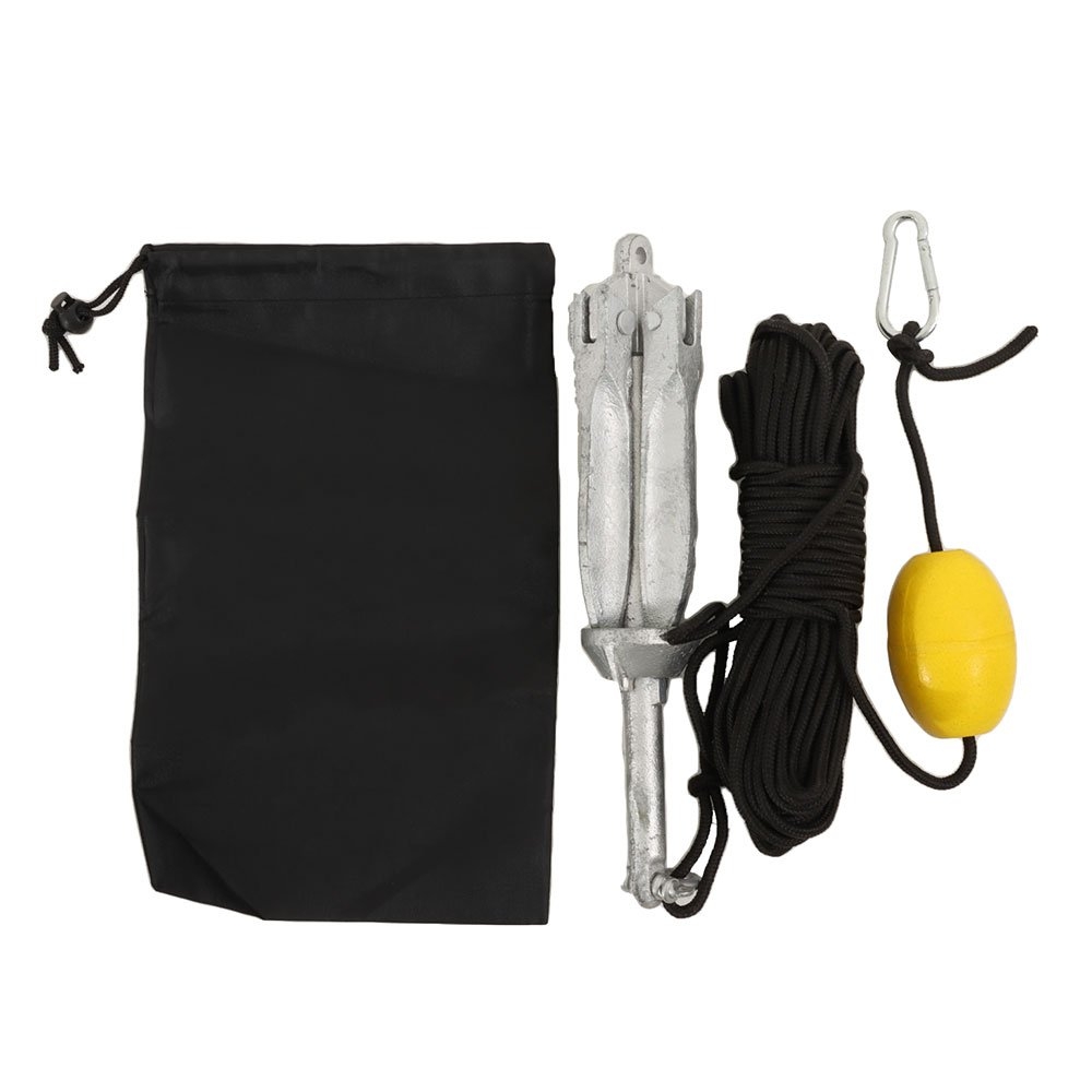 Galvanised Folding Grapnel Anchor with Rope Float and Bag