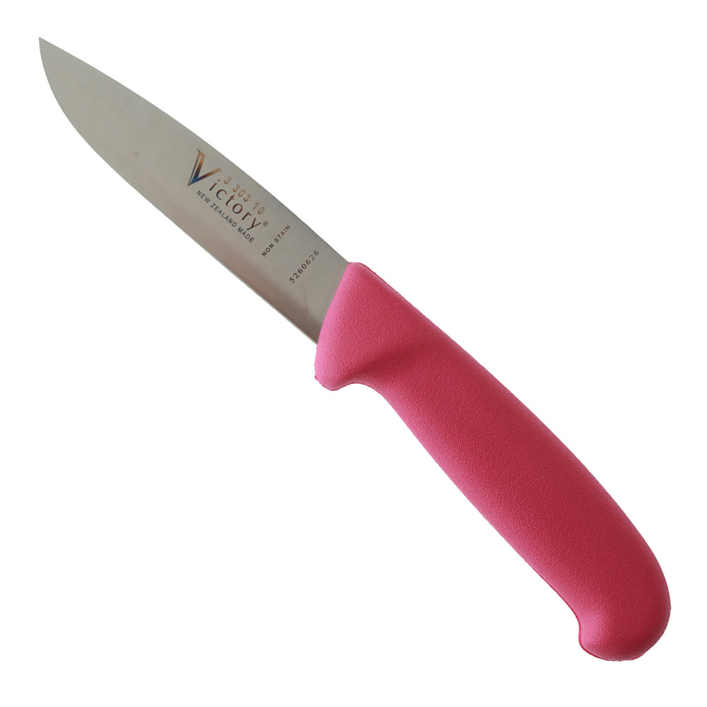 Victory Progrip Drop Point Hunting Knife 10cm Pink