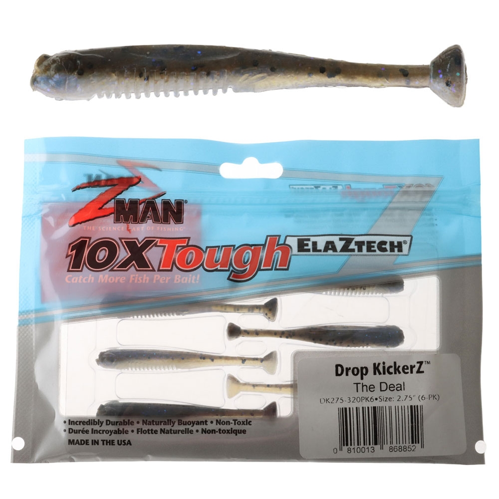 Z-Man Drop KickerZ Dropshot & Ned Rig Soft Bait 6.9cm Qty 6 The Deal