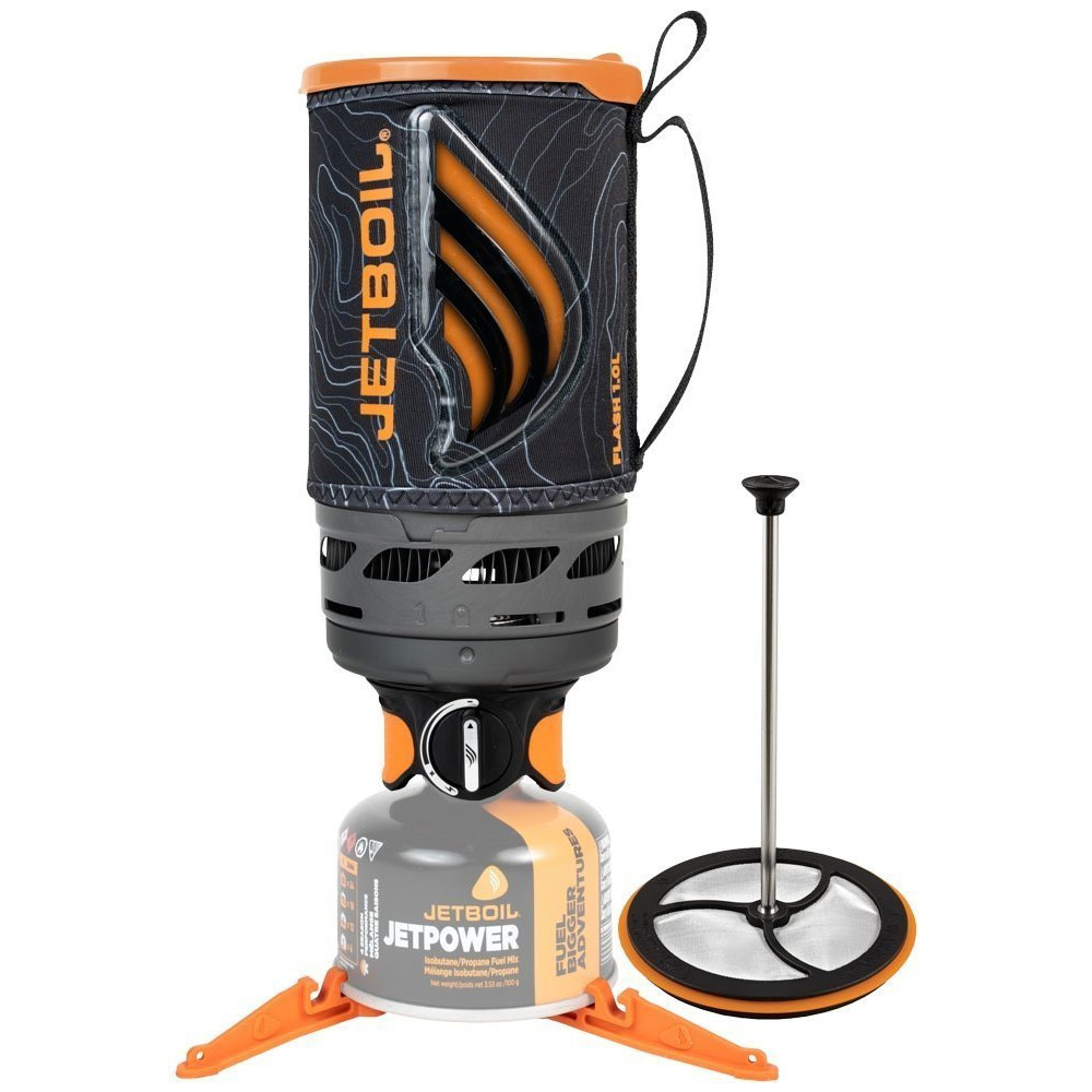 Jetboil Flash 1.0L Java Kit Camping Cooker System 5300 BTU/h Ocean Topo