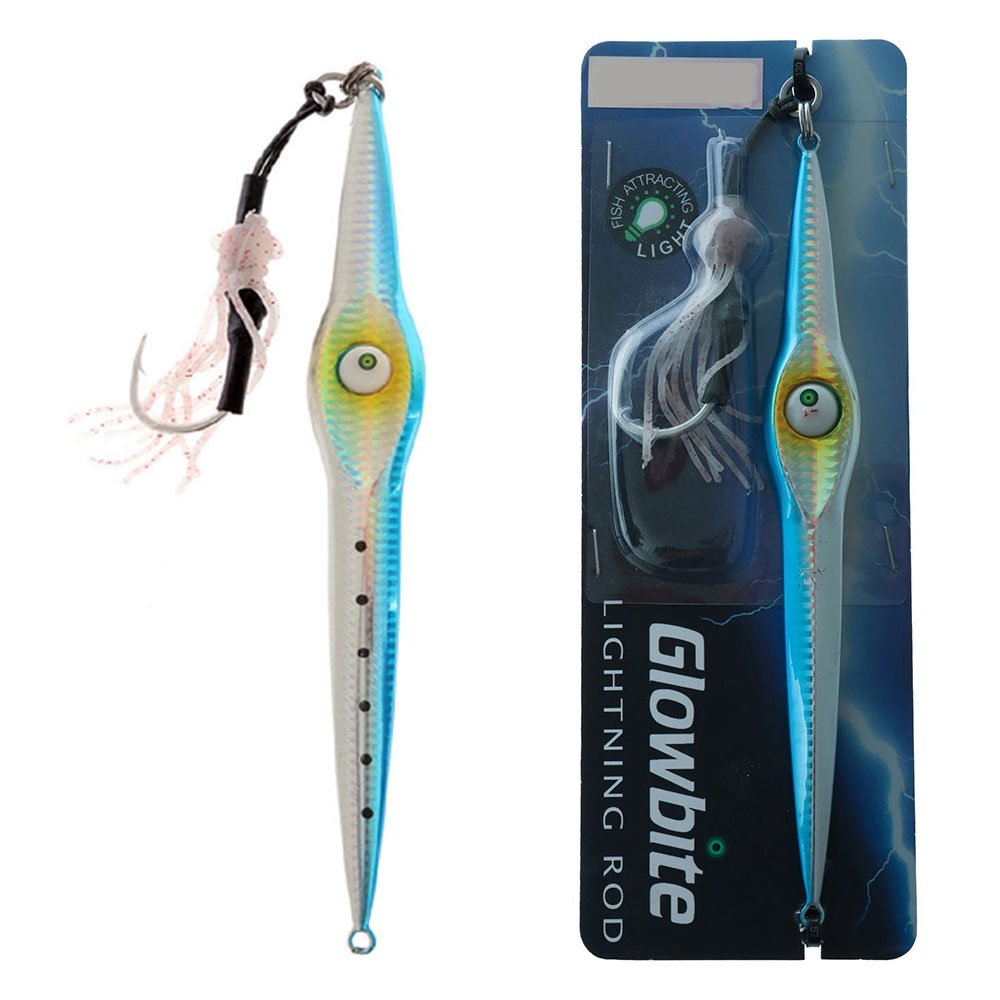 Glowbite Lightning Rod Mechanical Jig with Squid Skirt 400g Hyper Pilly