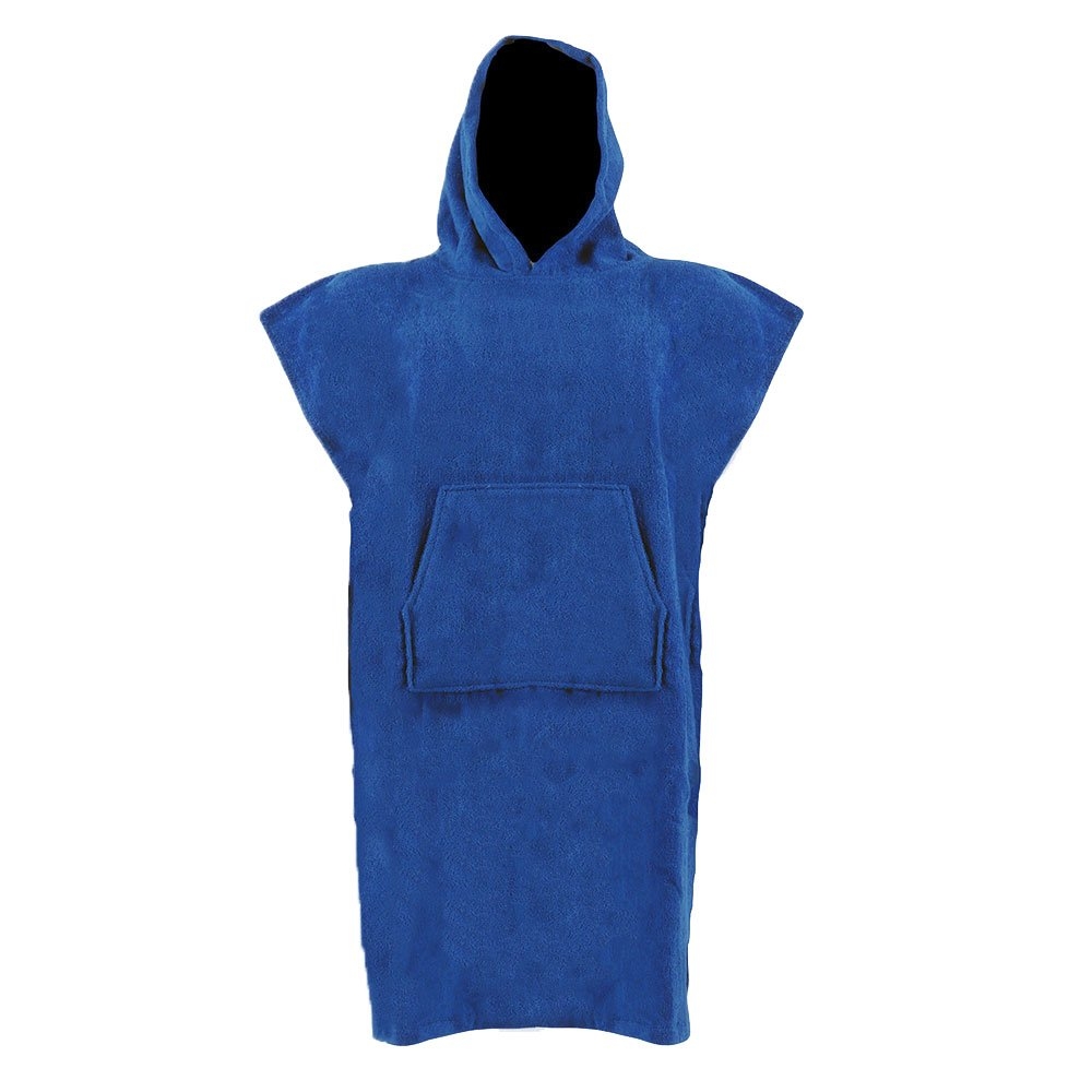 Black Shag Cotton Poncho / Towel Electric Blue