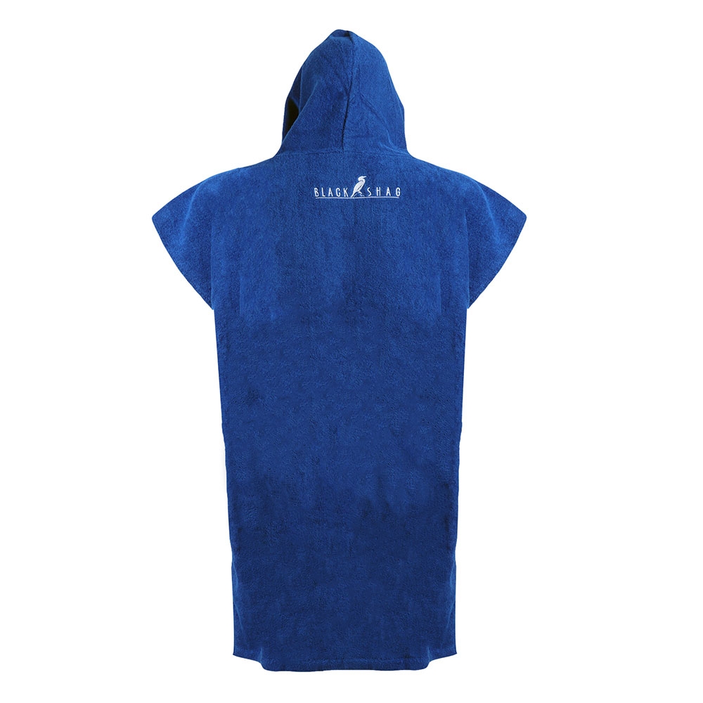 Black Shag Cotton Poncho / Towel Electric Blue