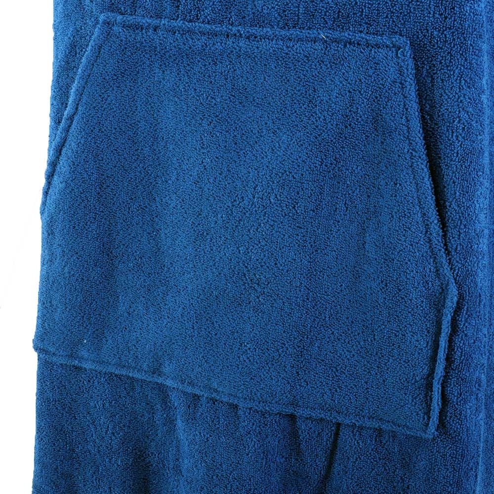 Black Shag Cotton Poncho / Towel Electric Blue