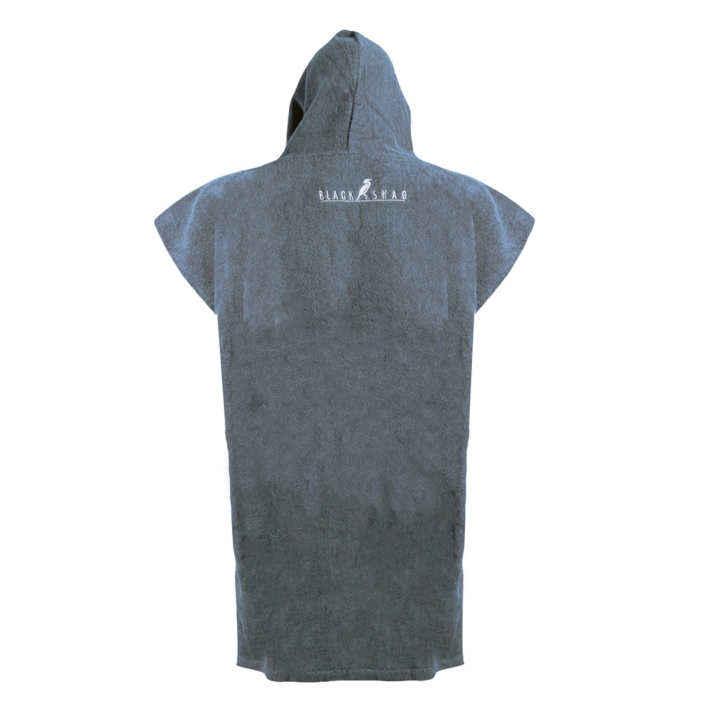 Black Shag Cotton Poncho / Towel Slate Blue