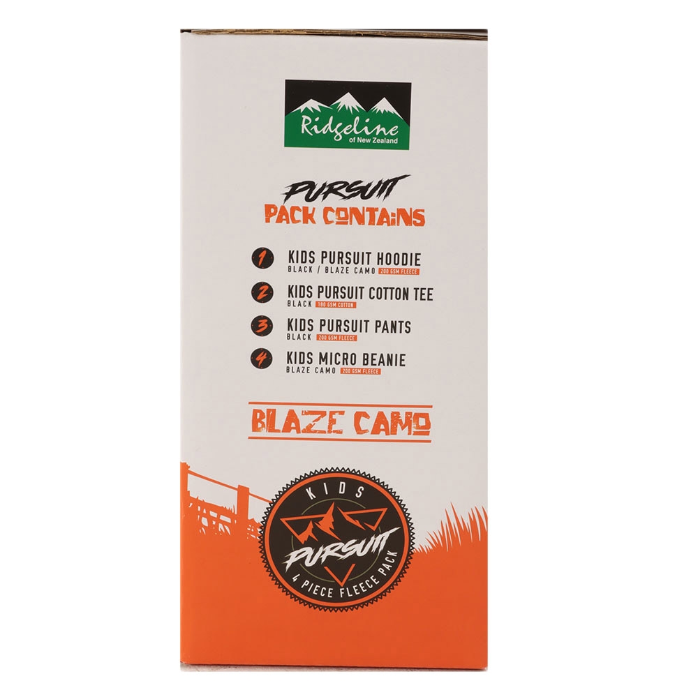 Ridgeline Kids Pursuit II 4-Piece Fleece Layering Pack Black Orange Blaze