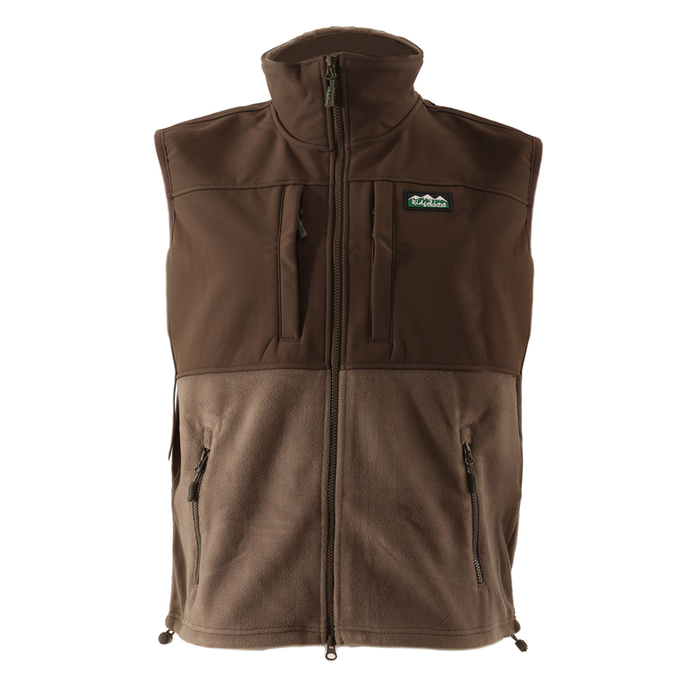 Ridgeline Hybrid Fleece Mens Hunting Vest Brown Bark/Light Bark