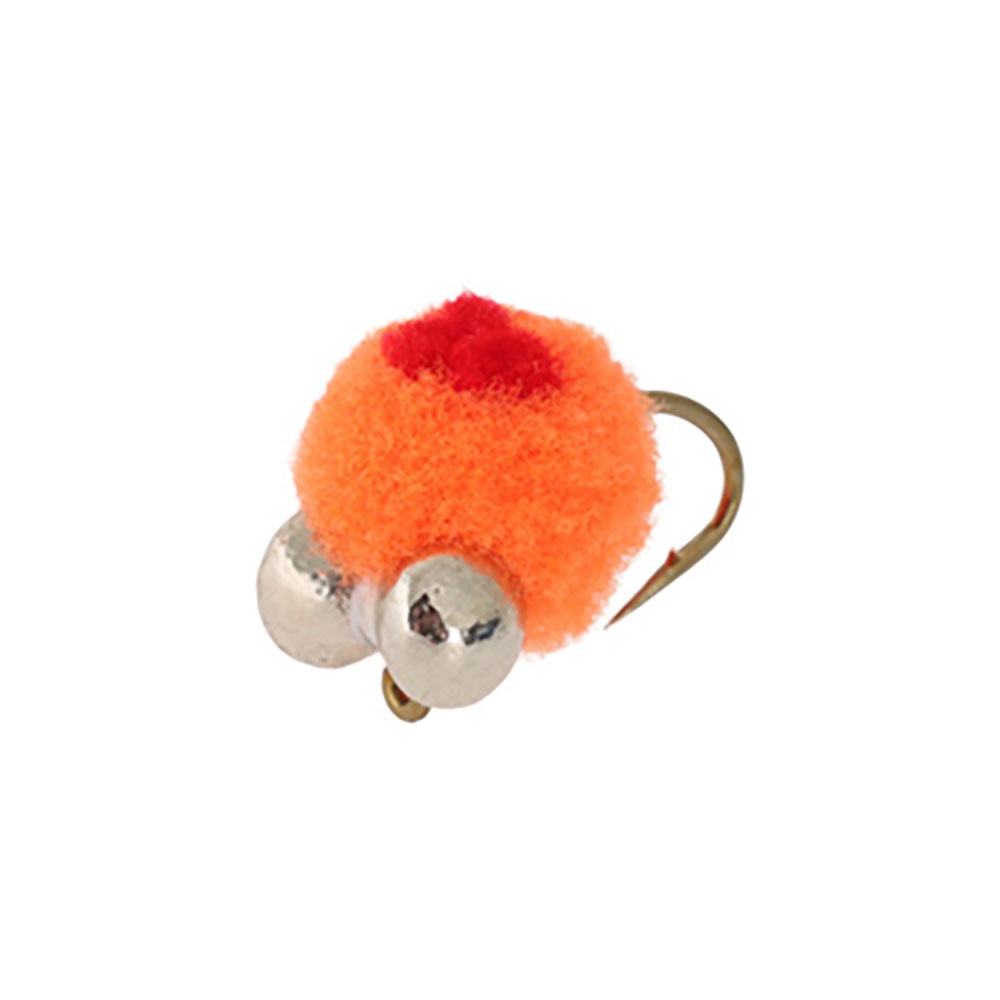 Feather Merchants Glo Bug Egg Fly with Lead Eye Orange Red Dot #10