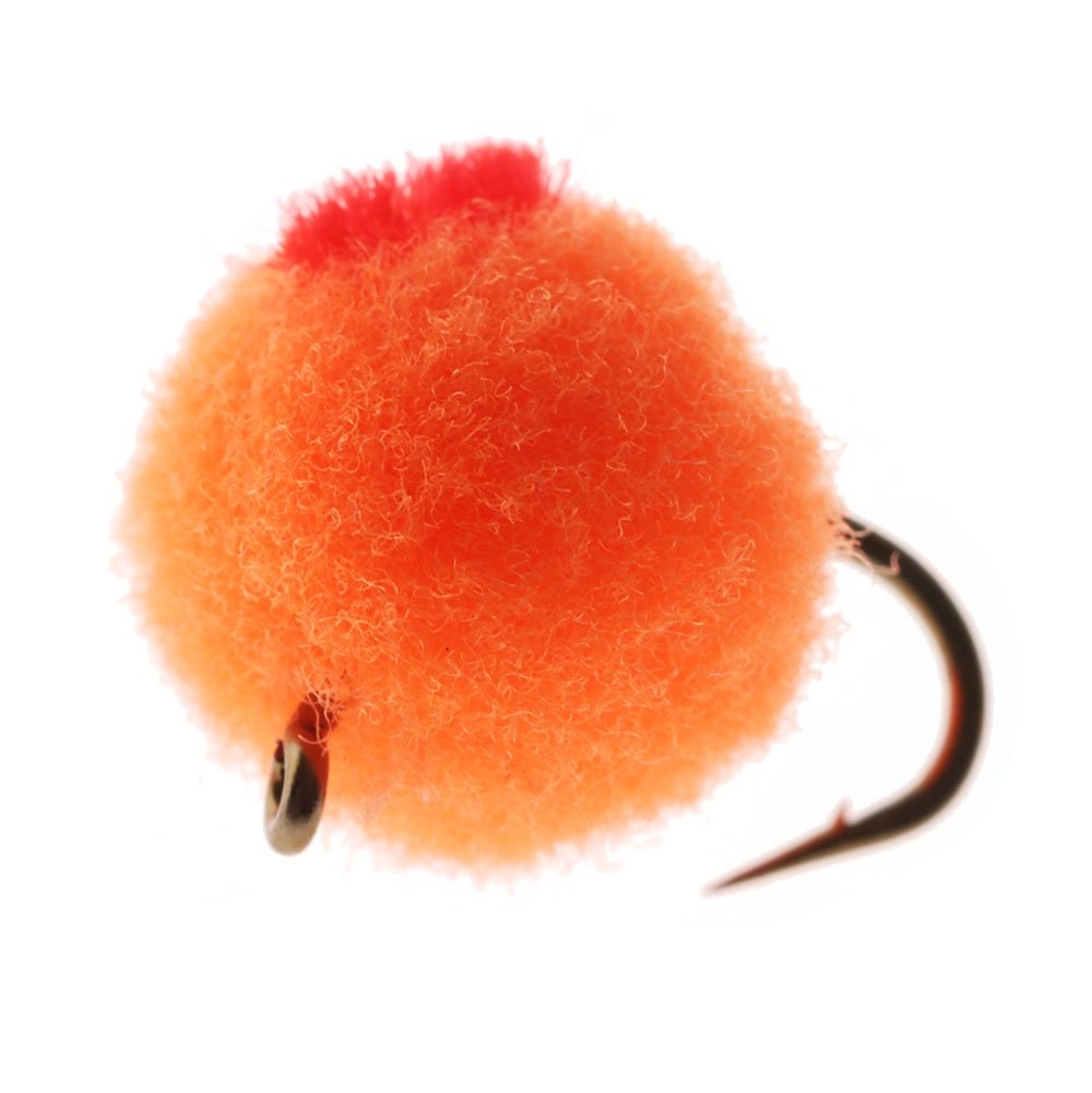 Feather Merchants Glo Bug Egg Fly Fire Orange/Red Dot #14