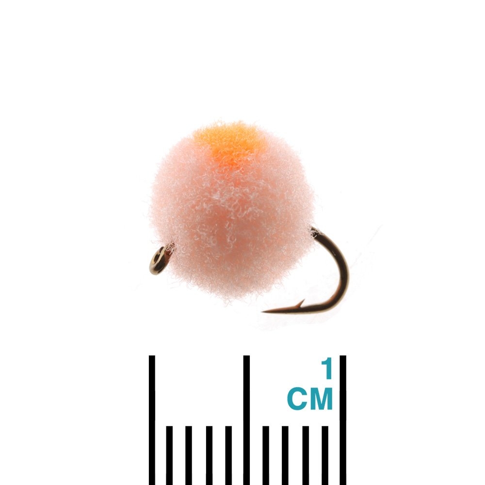 Feather Merchants Glo Bug Egg Fly Pink Champagne/Fluoro Orange #14