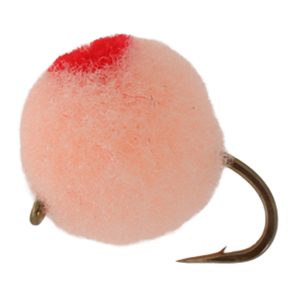 Feather Merchants Glo Bug Egg Fly Pink Champagne/Red Dot #12