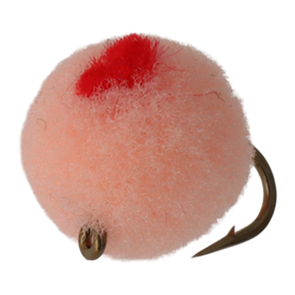 Feather Merchants Glo Bug Egg Fly Pink Champagne/Red Dot #12